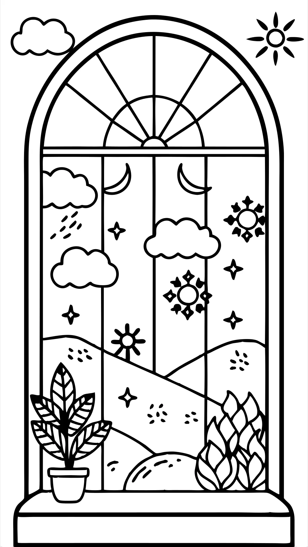 window coloring page